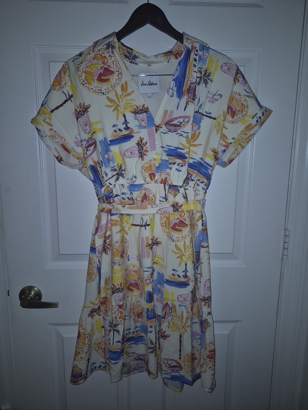 Nwt Sam Edelman Tropical Print Persian Garden Mini Shirt Dress